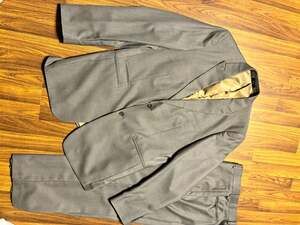 Mens Gray Two-Piece Wool Blend Suit